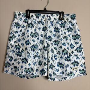 Bather Men’s Geometric Patterned Swim Trunk Blue White Size Medium